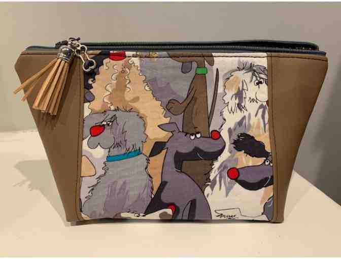 Pouch - Vinyl/Fabric Dog Zipper Pouch - Handmade by Kelly of Gone Doggie!