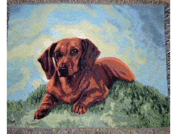 Blanket - Vintage Linda Picken Dachshund Tapestry Throw Blanket 46" x58" - Photo 1