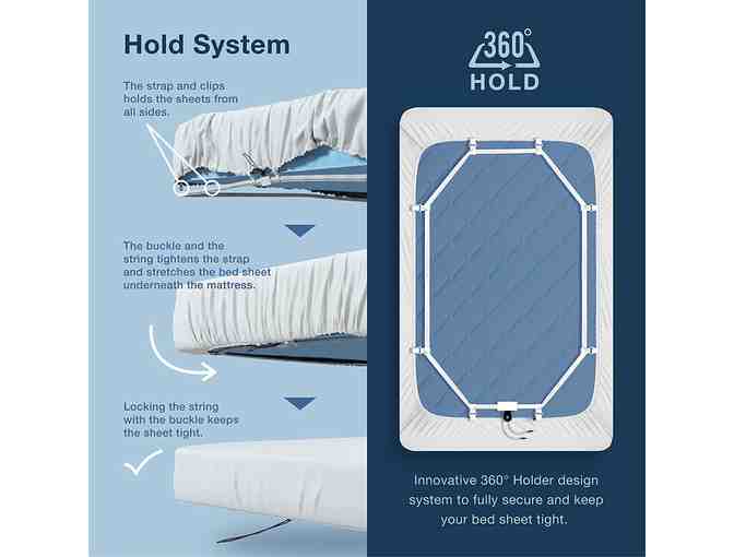 BED SCRUNCHIE Sheet Holder Straps - Convert a flat sheet into a fitted sheet - Photo 3