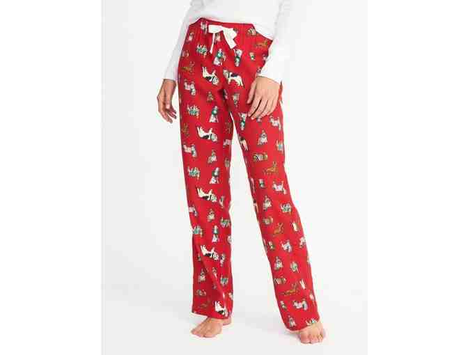 PJ Bottoms! 100% Cotton Old Navy Flannel Bottoms with Holiday Dogs - Size Small