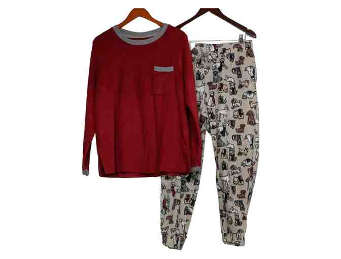 Cuddl Duds Regular Fleecewear Stretch Jogger Pajama Set - Size Large