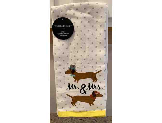Dish Towels - 100% Cotton - Mr. and Mrs. Dachshund!