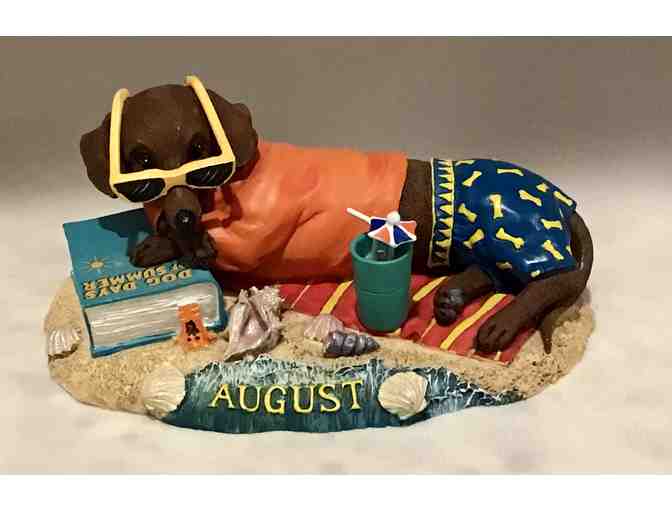 Danbury Mint Perpetual Calendar Dachshund Figure for August!
