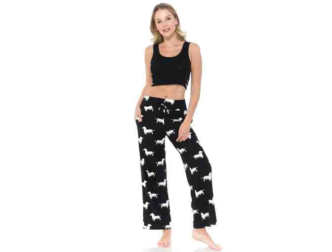 PJ Bottoms! Black with White Dachshunds Leggings - 4 sizes to choose from!!!