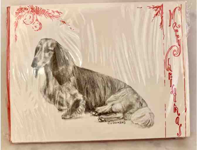 Christmas Cards - Vintage - Only 9 cards in package - Long Hair Dachshund