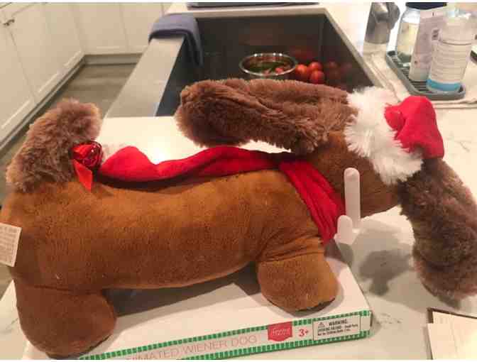 Animated Christmas Weenie Toy Dog