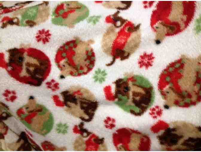 Christmas Dachshunds Print Fleece Blanket