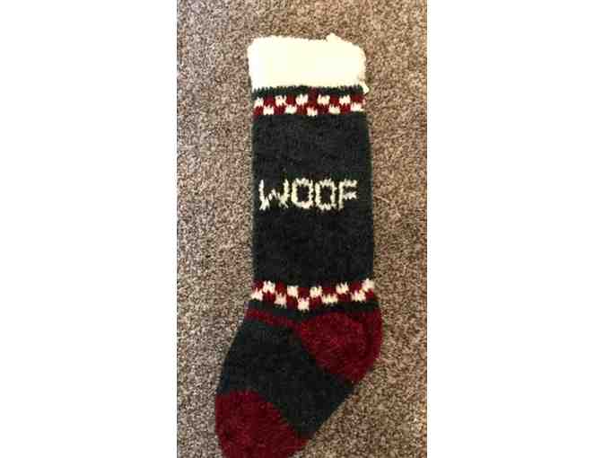 Christmas Stocking ~~ WOOF ~~ Chenille ~~ 18' long!