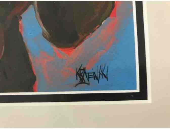 Signed and Framed Ron Krajewski Dachshund Head artwork