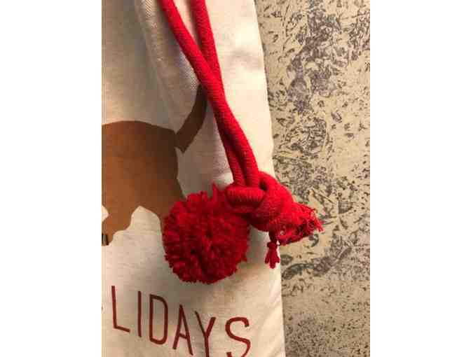 3-D "HAPPY PAW-LIDAYS" BIG Canvas Bag Dachshund Dog Christmas Holiday Gift Sack - Photo 3