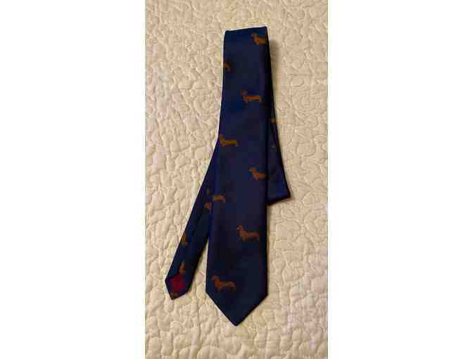 Vtg. Men's Navy Blue Dachshund Tie! Chippmunk Creations Made in USA