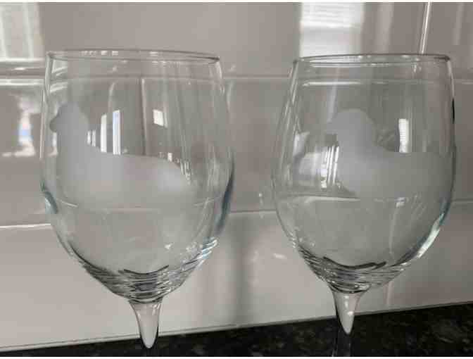 Wine glasses! Two etched wine glasses - LONG HAIR dachshunds etched!