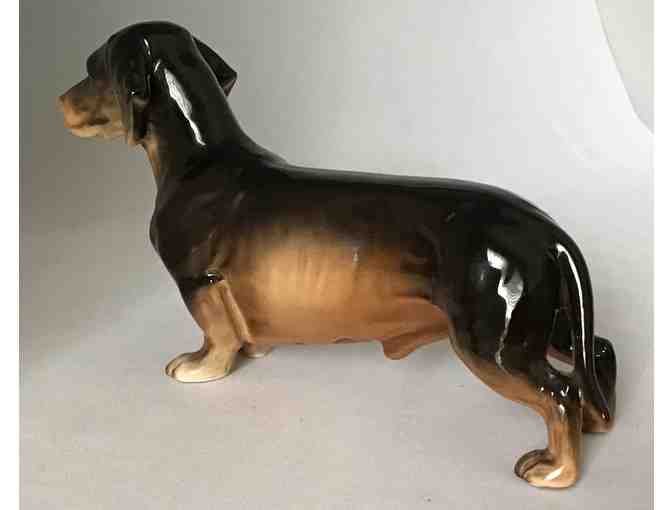 Figurine - Vintage Lefton Black and Tan Porcelain Dachshund Figurine H03103