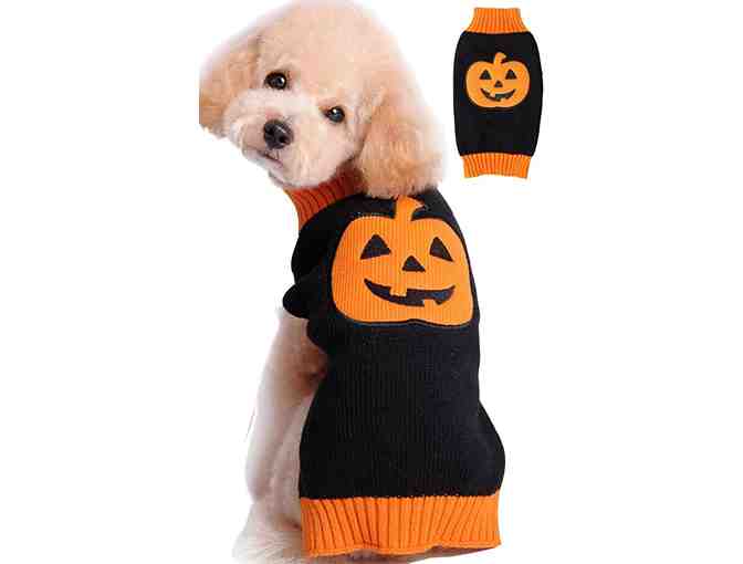Halloween Pumpkin Dog Sweater - Size Medium