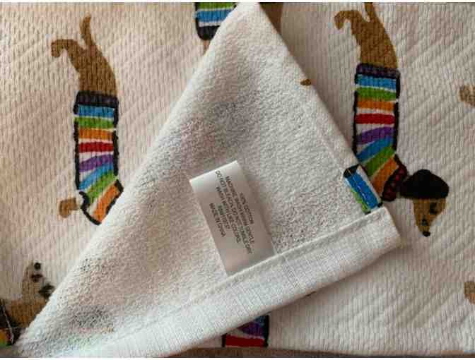 Set of Two Rainbow Dachshund Dish Towels - 28' x 18' - 100% cotton