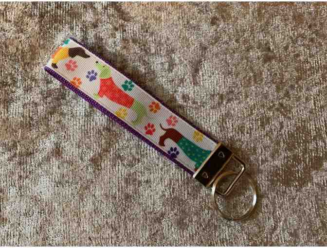 Key Fob - Bright colors with dachshunds!