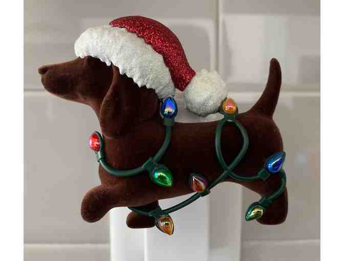 Bath And Body Works Wallflower Dachshund with Santa Hat and Lights