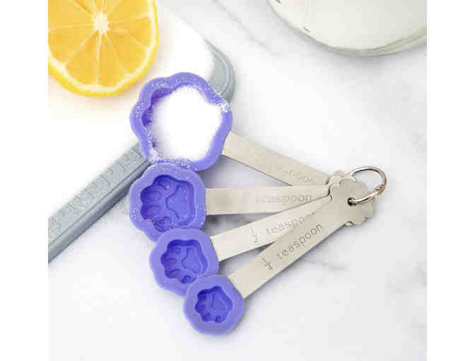 Silicone Purple Paw Measuring Spoons