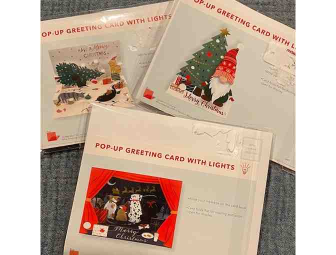3 Pop-Up Holiday Cards with Lights!