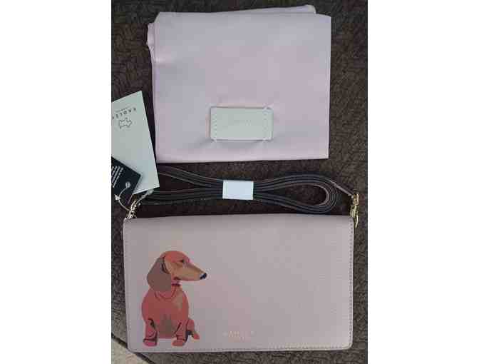 Radley & Friends London Leather Flap Over Mini Crossbody Bag in Pink