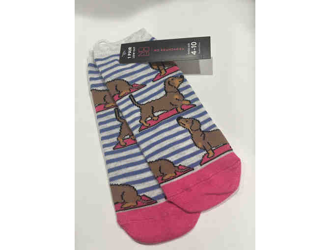 Socks - Pink Dachshund Low Cut Socks - Women's Size 4-10