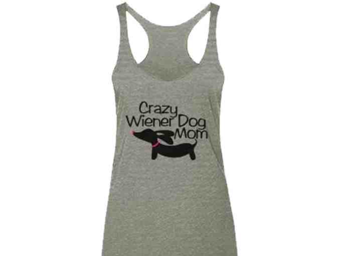 Crazy Wiener Dog Mom Racer Back Tank (L)