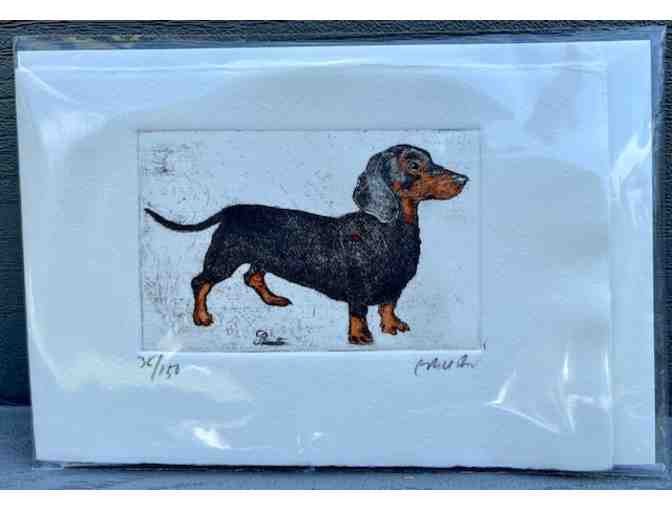 Black and Tan Dachshund Signed / Numbered Etching - Purchased in Florence Italy