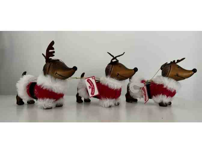 Dachshund Reindeer Christmas Ornaments - Set of Three!