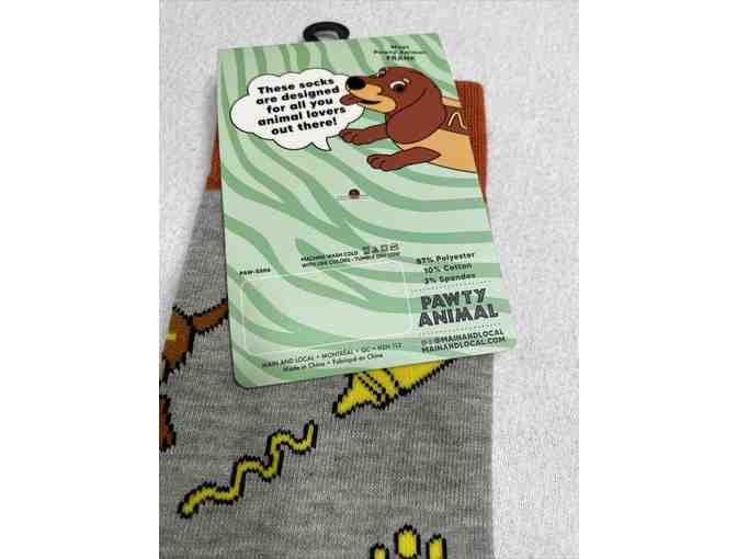 Pawty Animal Hot Diggity Dog Socks Unisex Crew Socks. One Size.