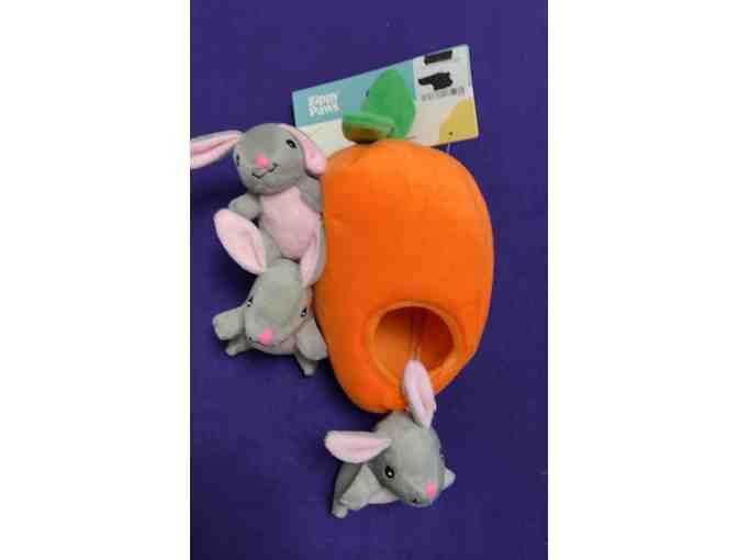 Dog Toy by ZippyPaws - Farm Pals Burrow, Interactive Squeaky Hide and Seek Plush