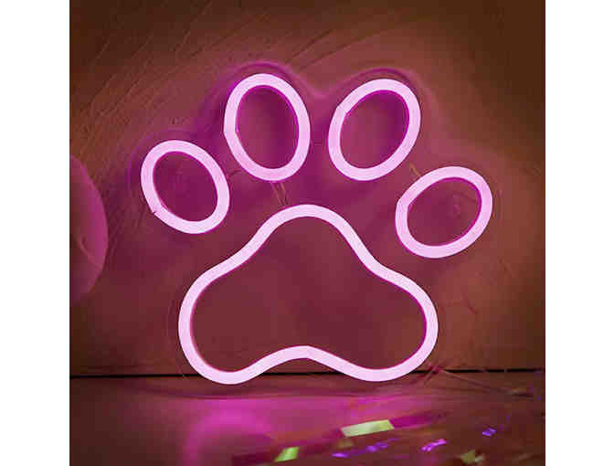 Paw Print Neon Sign! Super fun! Approx 8' tall by 9' wide - PINK!