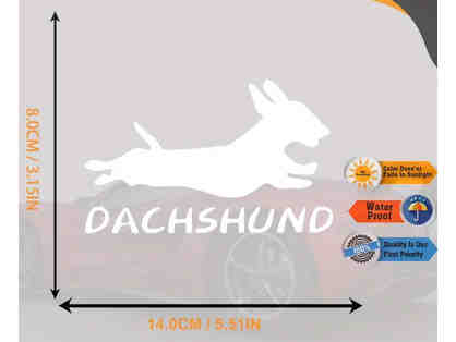 Running Dachshund - white decal