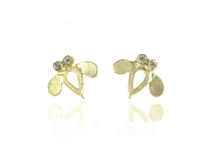 18ky Gold Open Bee Earrings by Rebecca Myers