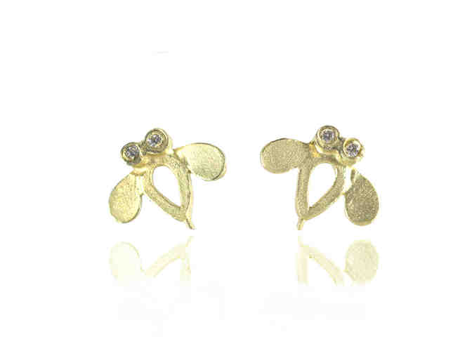 18ky Gold Open Bee Earrings by Rebecca Myers - Photo 1