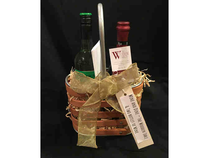 Wine and Dine ~ The Wooden Table & Two bottles of Wine