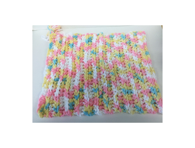 'Blessed L'il Blanky' Handmade Lovey (Blue/Yellow/Pink/White)