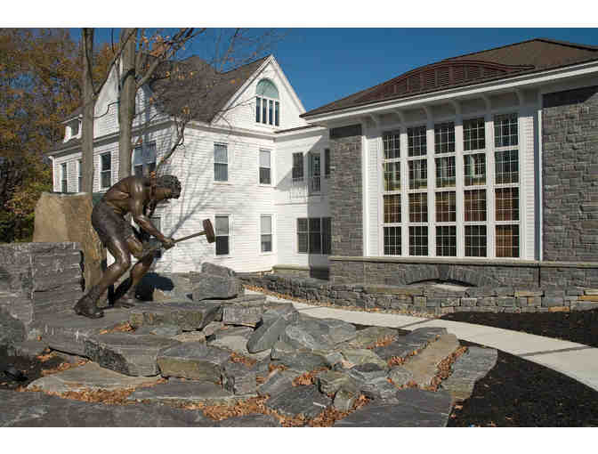 Ticonderoga Granite Cottage Wall Stone, donated by Champlain Stone, Ltd.
