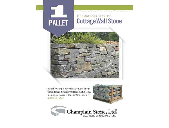 Ticonderoga Granite Cottage Wall Stone, donated by Champlain Stone, Ltd.