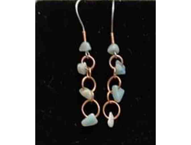 Copper and Amazonite hand-made Tree of Life pendant - bonus earrings!