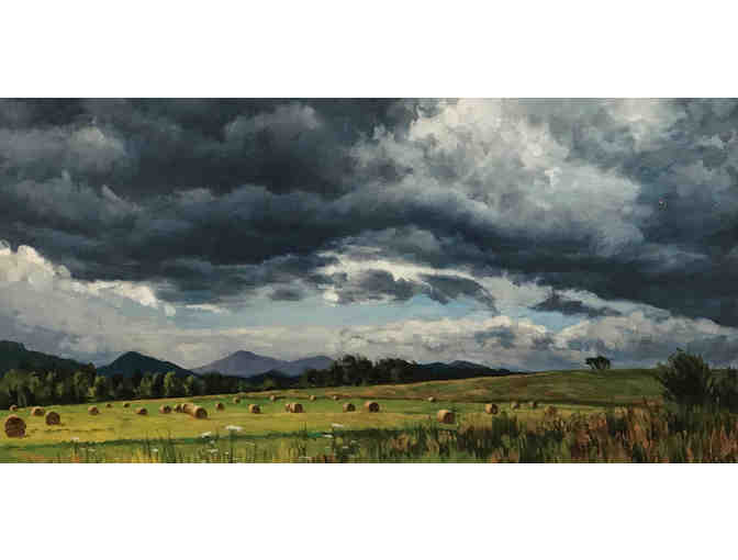Paul Matthews artist's print 'Hay Bales Near Camp Dudley' 1998