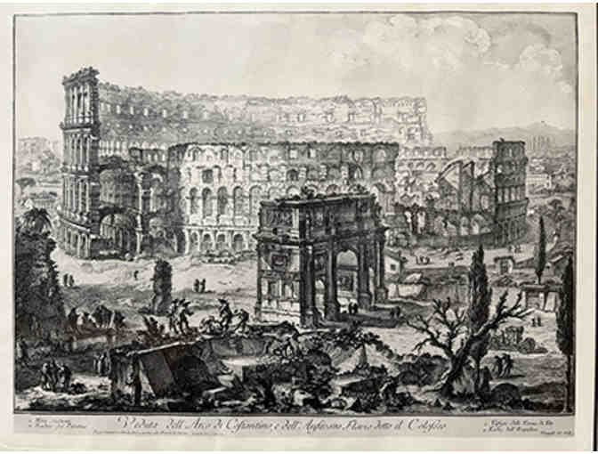 Veduta dell' Arco di Costantino, e dell' Anfiteatro Flavio detto il Colosseo Print