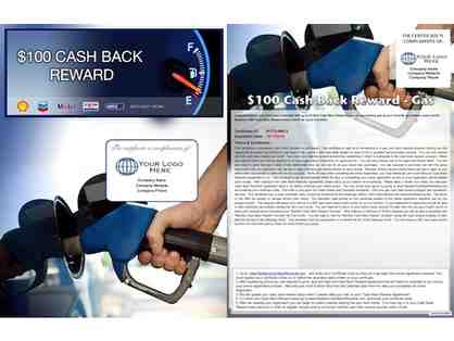 Ten Certificates for $100 Cash Back Reward - Gas ($1000)