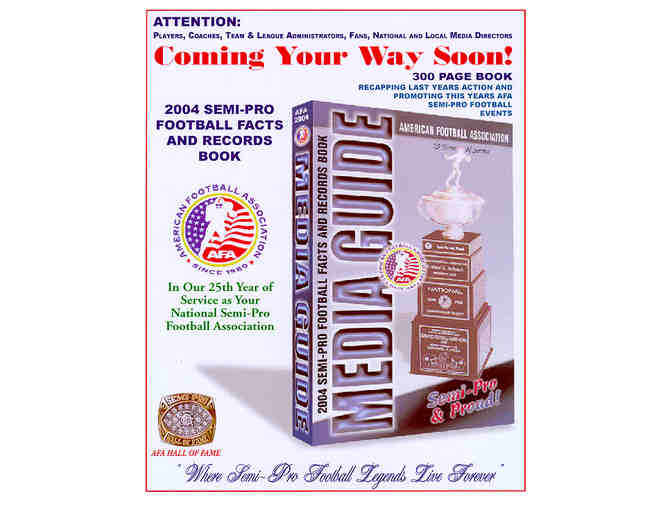 AFA Media Guide 2004 Semi Pro Football Facts & Record Book