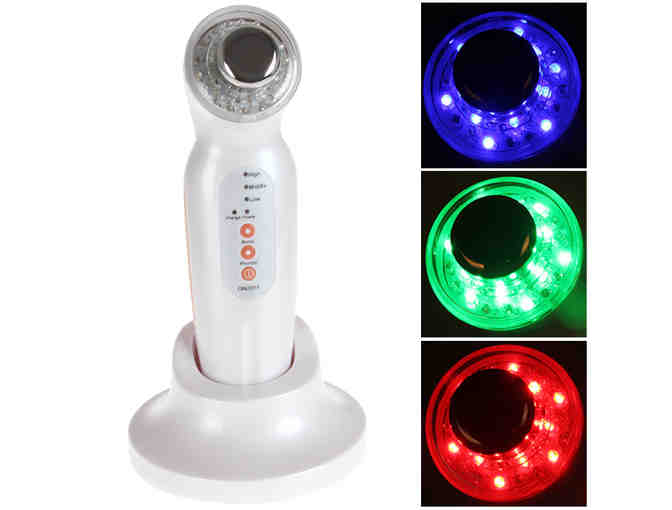 Rechargeable Photon & Ultrasonic Waves Skin Care Appliance with Red / Blue / Green 12pcs L