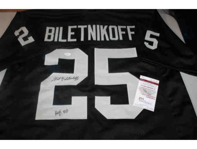 Fred Biletnikoff signed Hof 88 Jersey & coa Oakland Raiders