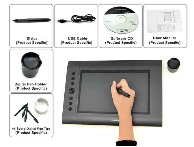 10x6.25" 2048 Levels Art Graphics Drawing Tablet Digital Tablets PRO Board Pad Grafica Tab - Photo 2