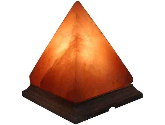 7-Inch Himalayan Pyramid Salt Lamp Natural Crystal Rock + Himalayan Salt Slab for Grilling - Photo 1