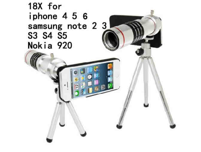 Practical 18x Optical Zoom Telescope Mobile Phone Lens For iphone6 With Tripod Phone Lens - Photo 1