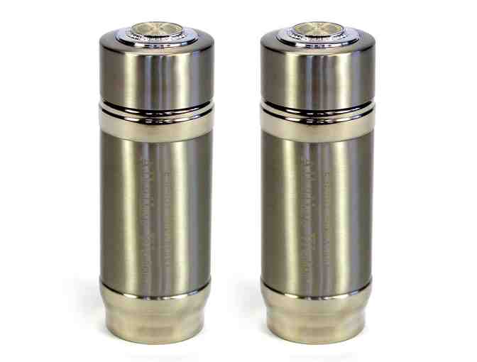 2 Silver Alkaline Energy Flask Ionizer Water Bottles with Cases - Photo 1