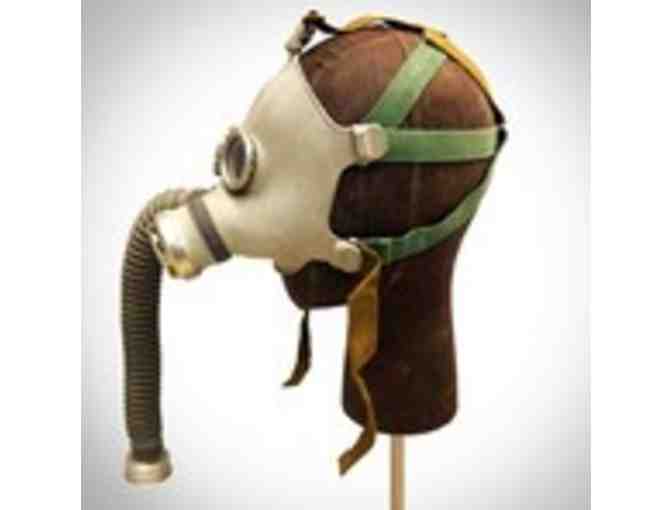 SOVIET RUSSIAN COLD WAR ANTIQUE GAS MASK + LEATHER HEAD STAND